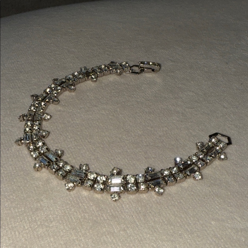 Elegant Silver Crystal Bracelet View 2